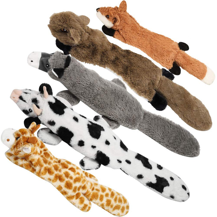 Nocciola 5 PCS Crinkle Dog Squeaky Toys, Durable Plush Dog Toys