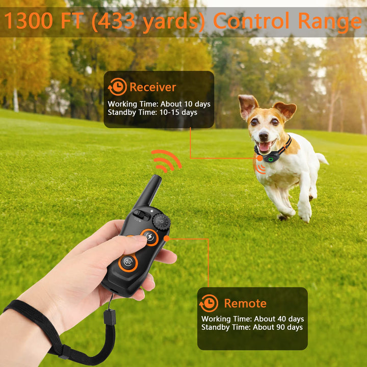 MAISOIE Dog Training Collar, IPX7 Waterproof Shock Collar with Remote Range 1300ft, 3 Training Modes, Beep, Shock, Vibration, Rechargeable Electric Shock Collar for Small Medium Large Dogs