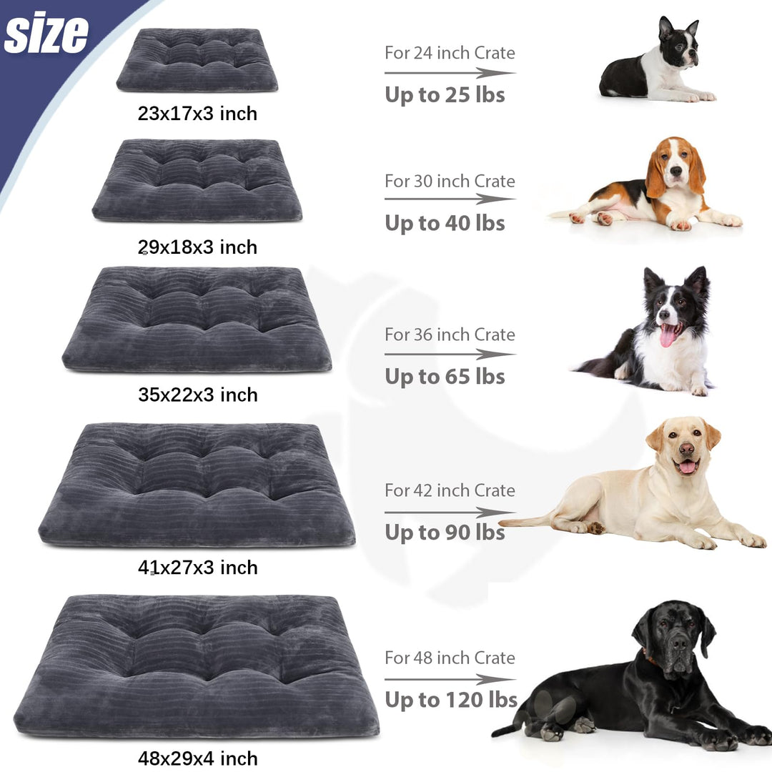 Dog Crate Bed Washable Dog Beds for Large Dogs Deluxe Thick Flannel Fluffy Comfy Kennel Pad Anti-Slip