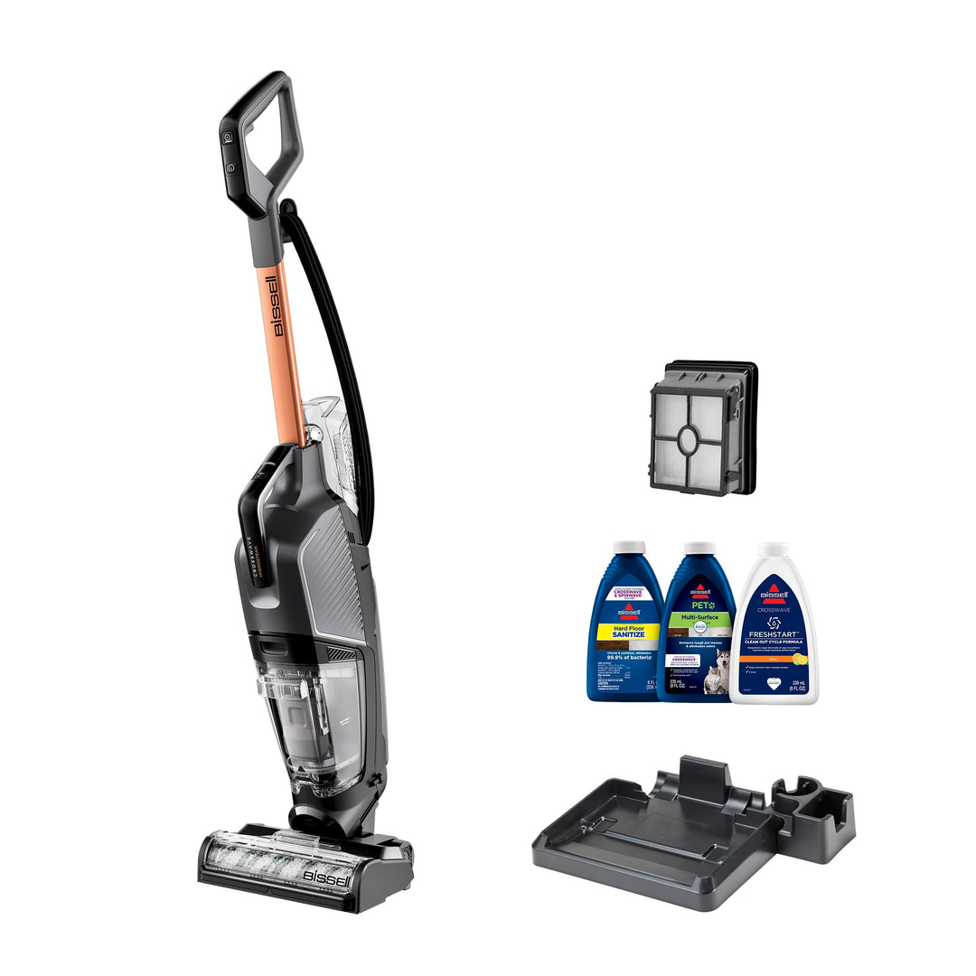 BISSELL® CrossWave® HydroSteam™ Wet Dry Vac, Multi-Purpose Vacuum, Wash, and Steam, Sanitize Formula Included, 35151, Multicolor, Upright