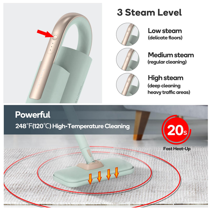 Newbealer Steam Mop & Detachable Handheld Cleaner