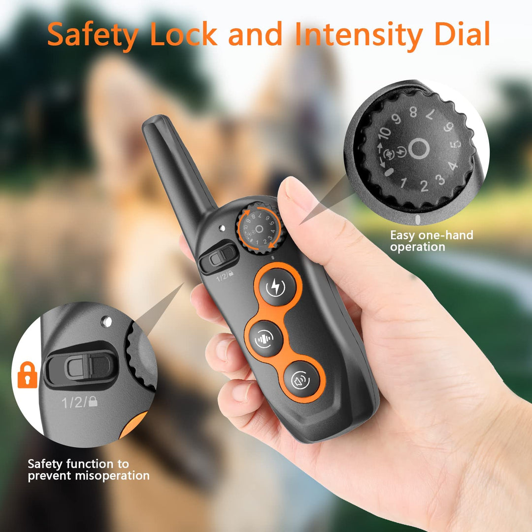 MAISOIE Dog Training Collar, IPX7 Waterproof Shock Collar with Remote Range 1300ft, 3 Training Modes, Beep, Shock, Vibration, Rechargeable Electric Shock Collar for Small Medium Large Dogs