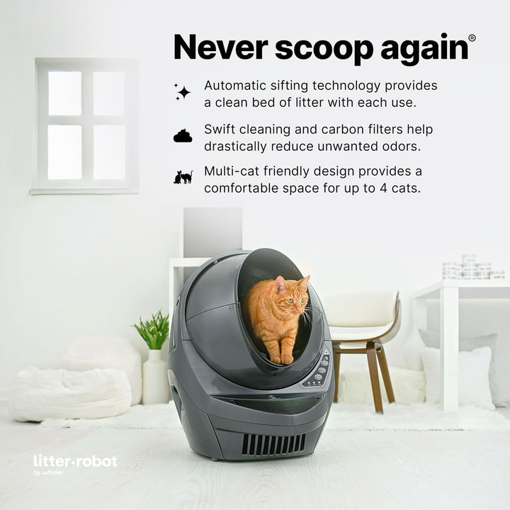 Litter-Robot 3 Connect Core Bundle by Whisker, Grey - Includes Automatic, Self-Cleaning Litter Box