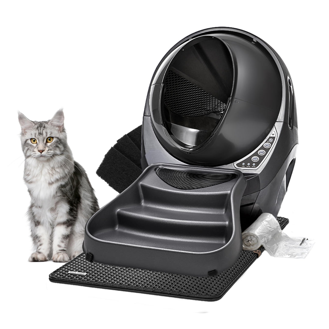 Litter-Robot 3 Connect Core Bundle by Whisker, Grey - Includes Automatic, Self-Cleaning Litter Box