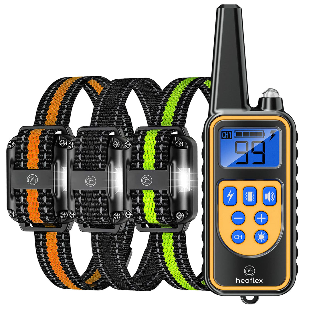 Heaflex Dog Shock Collar with Remote, Dog Training Electric Collar, Waterproof Rechargeable, 1640ft Dog Shock